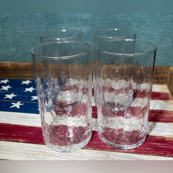 NEW Asoke Living Aravalli Clear Highball Glasses NIB Set of 4 Handmade Glass MS - Picture 4 of 7